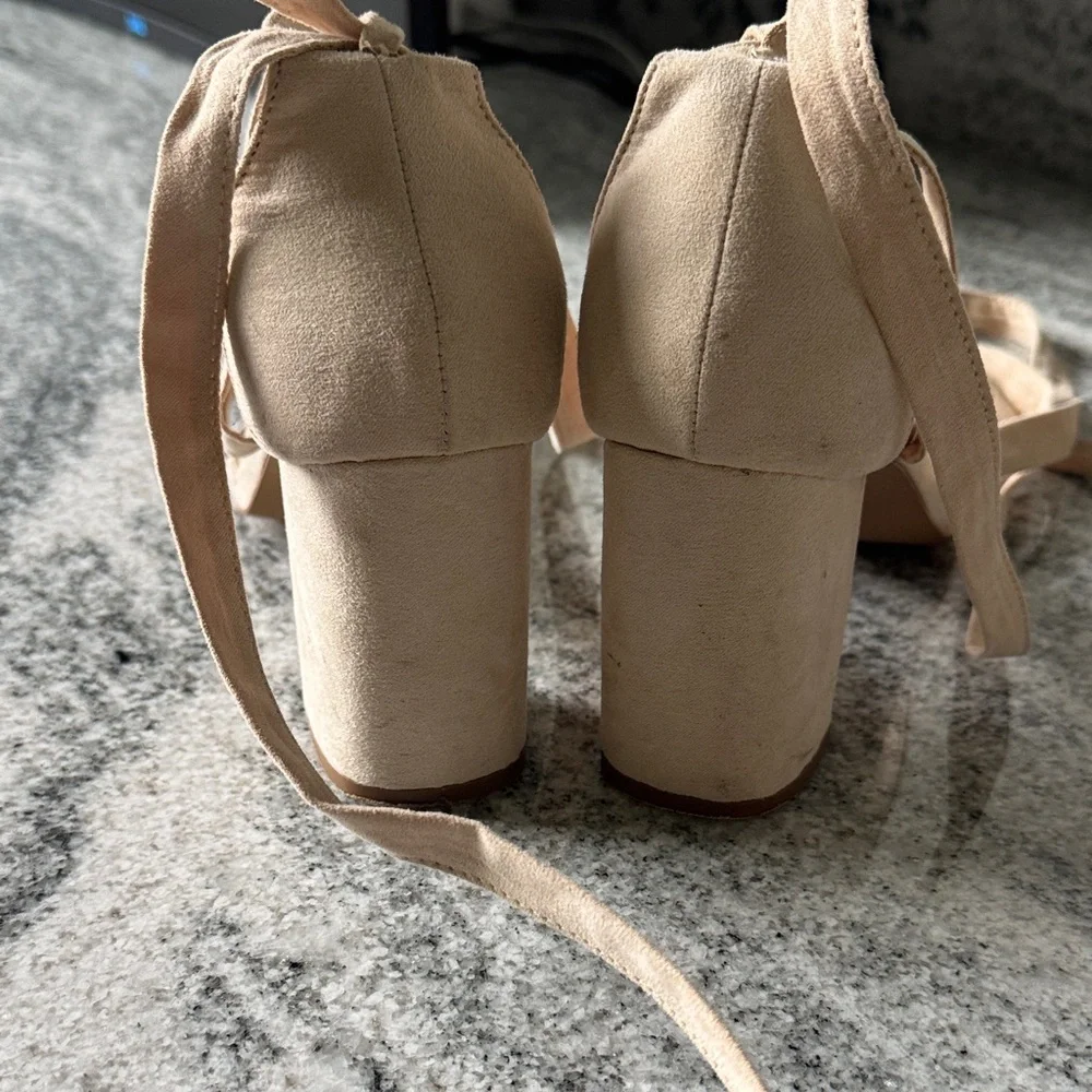 Lulu's Nude Strappy Heels - Picture 3 of 5